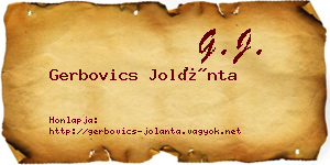 Gerbovics Jolánta névjegykártya